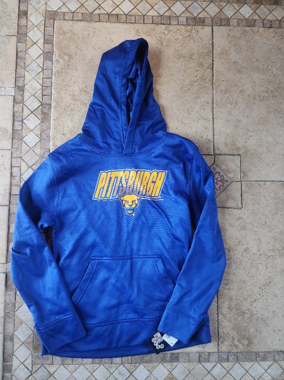 Blue Pittsburgh Panthers Hooded Pullover with Yellow Logo